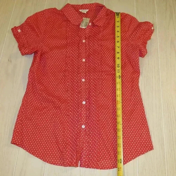American Eagle Outfitters Womens Red Polka Dot Short Sleeve Short NWT - Picture 11 of 12